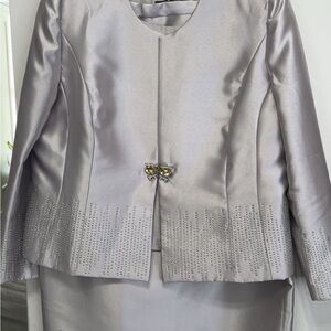 Elegant Silver Women's Jacket with Embellishments